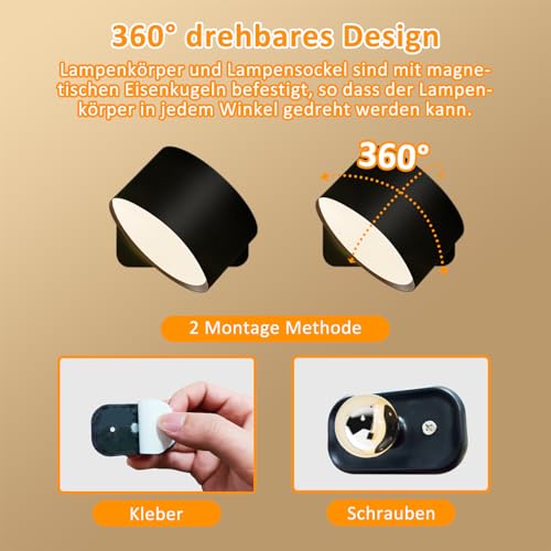 Aplique de pared LED interior a batería con mando y luz RGB regulable pack de 2 5