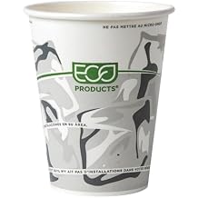 ECO PRODUCTS GreenStripe Compostable 12oz Paper Cups, Case of 1000, Cold Drinks Only, Made With Renewable Resources, Disposable, Lid Available, Plant Based PLA Lined, ASTM Compliant, BPI-Certified
