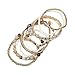 RIAH FASHION Multi Color Stretch Beaded Stackable Bracelets - Layering Bead Strand Statement Wrap Bangles (Natural Stone - Multi-color Agate, 8.0 Inches)