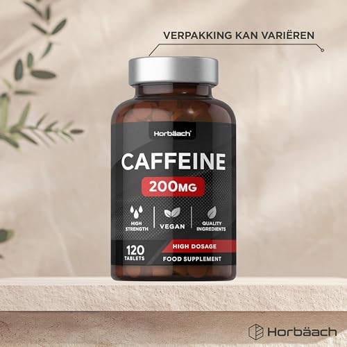 Cafeine Pillen 200mg | 120 Cafeïnetabletten | Veganistische | Hoge Dosering | Pre Workout Supplement | Caffeine Tablet | Horbaach - Afbeelding 6