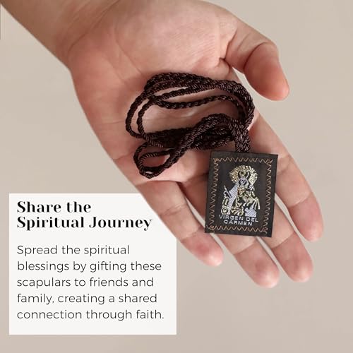 3 Pack Brown Escapulario De La Virgen Del Carmen, Green San Judas Tadeo Escapularios Catolicos, Red Virgen De Guadalupe Necklace Gift For Women Man Mexican Decoration4