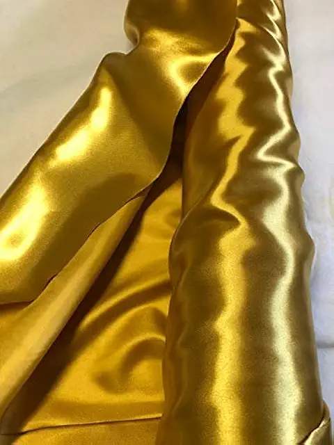 Tissu Satin Uni Jaune Or Doré - Largeur 150 cm - Décoration et Vêtements
