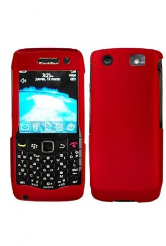 Luxmo CRBB9100RD Unique Durable Rubberized Crystal Case for BlackBerry Pearl 9100 - Retail Packaging - Red