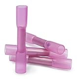 Polyolefin Heat Shrink Butt Connector, 22-18 Gauge, Red Waterproof Crimping Terminal - Bag of 100 PCS