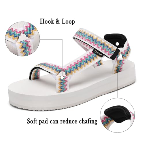 Image of Sport Walking Water Sandals for Women with Arch Support & Adjustable Straps Platform Sandals Women Height Increase