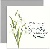 Aufrichtige Trauerkarte für den Verlust eines Freundes, 'With Deepest Sympathy' Geschenk, Amaryllidaceae-Design, für Freund oder Familie, innen blanko, mit Umschlag