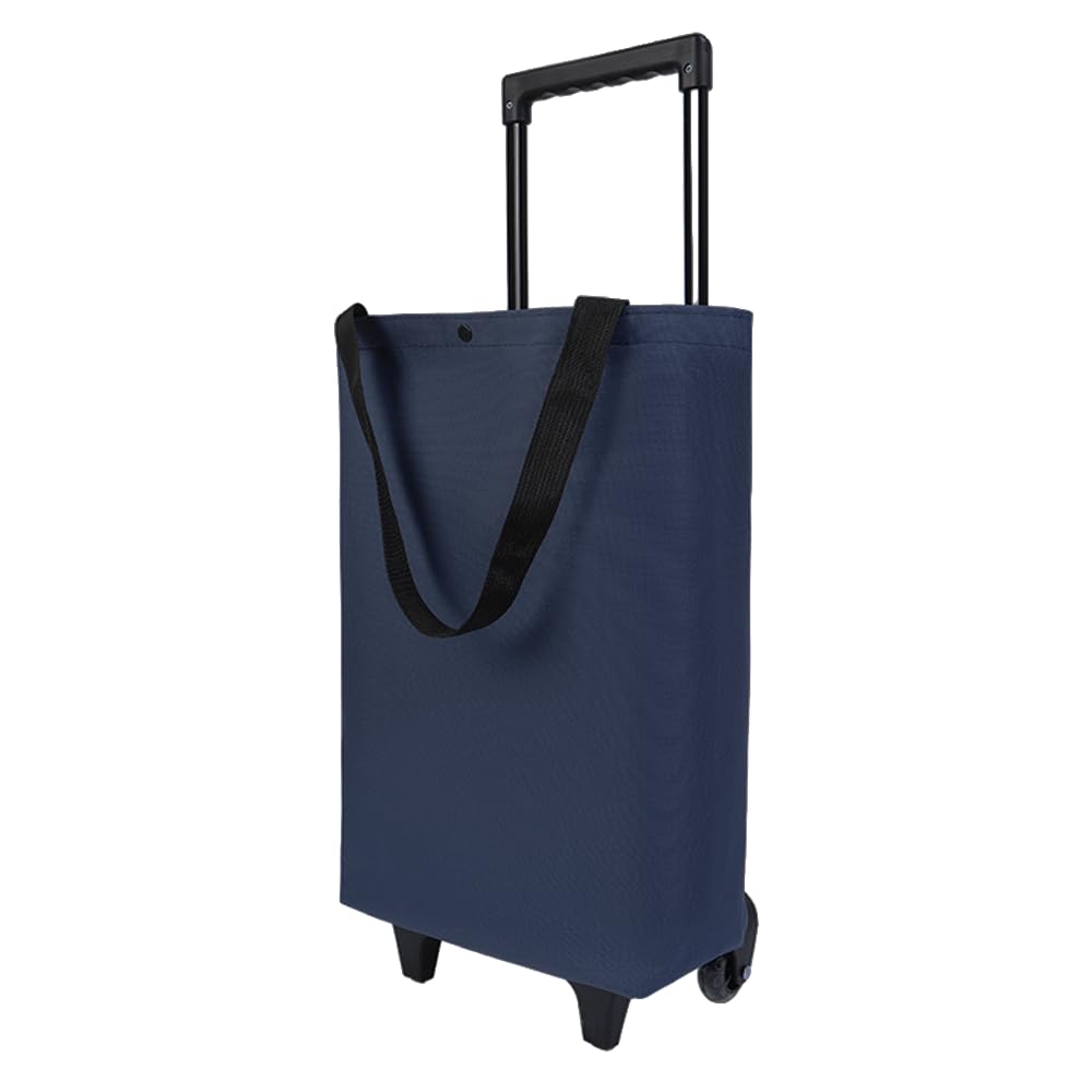 Small Collapsible Shopping Cart,Shopping Cart with Wheels,Folding (Blue5)