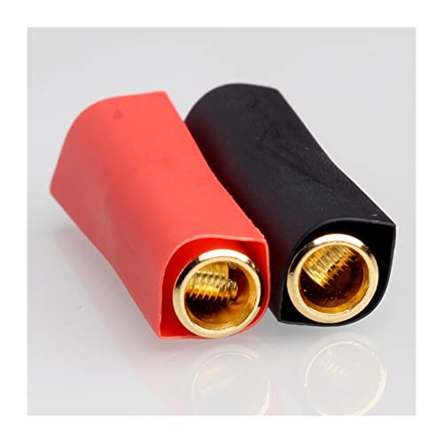 CXVFY 4 pz. Compatibile con Altoparlante Gold Plug Banana Plug Adattatori Compatible Cavi Tappi Connettori Dritti in Rame compatibili con l'audio Musicale con Kit Tubo termoretraibile Termico