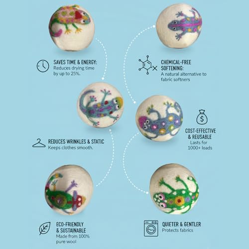 Ezhippie Quality Wool Dryer Balls - 1000+ Loads - Pure Organic Wool - Reusable Natural Fabric Softener Perfect with Essential Oils, Reduce Clothing Static and Wrinkles - Image 4