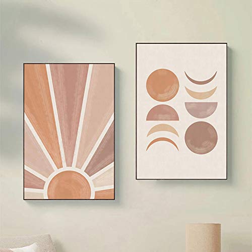 Art mural photos pour salon affiche murale paysage soleil lune abstrait