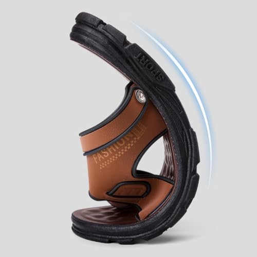 Premium Comfort Fashion Leather Flip-back Convertible Outdoor Sandals Sildes Summer Slippers For Men Indoor Footwear4