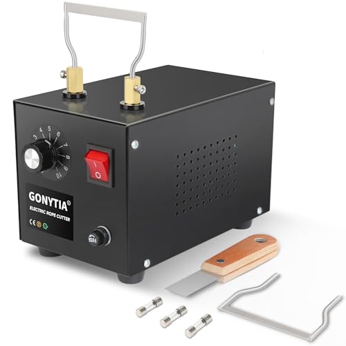 GONYTIA 120W Electric Rope Cutter, Bench Hot Knife Cutting Tool Adjustable Temperature, Thermal Hot Blade with Replacement Blades for Fabric Nylon Webbing Belting Ribbon Braid