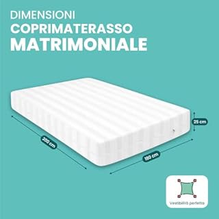 Coprimaterasso con Cerniera in Cotone Fasciato, Fodera Materasso a Sacco con Zip, Protezione Integrale Anti-Acaro, Resistente e Durevole (Matrimoniale)