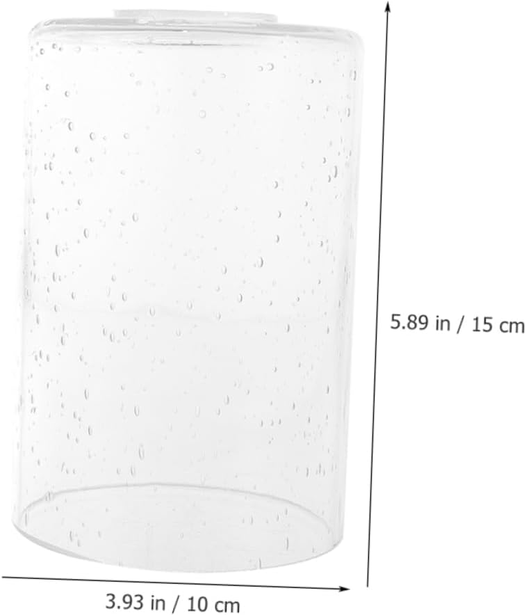 2Pcs Bubble Glass Lampshade Replacement Cylinder Pendant Light Cover Compatible Chandelier and Hanging Lights Easy to Install 10 * 15cm