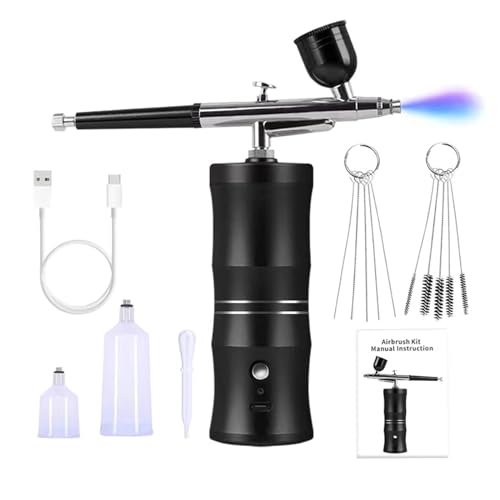 Compresseur sans fil avec kit aérographe double action rechargeable - 4
