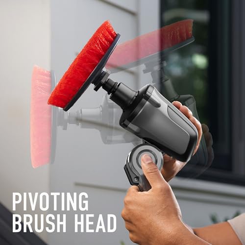 Image of Hoover ONEPWR Telescoping Cordless Scrubber, with 4-Feet Extending Cleaning Reach, BH51000V + 6 inch Hard Bristle Cleaning Brush, for Heavy-Duty Whole-Home Cleaning, AH86300