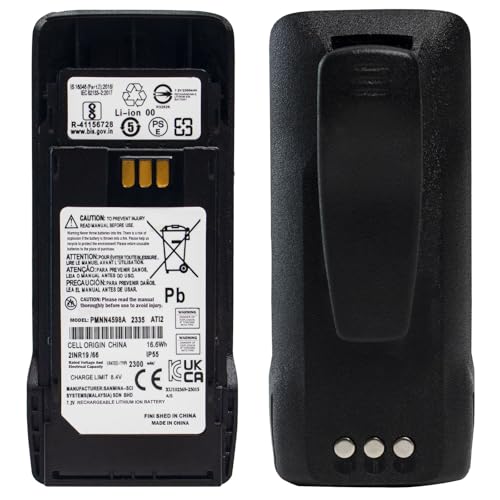 Teseko PMNN4598A PMNN4598 PMNN4600 PMNN4600A 7.2V 2300mAh Li-ion Battery Replacement for Motorola R2 with Belt Clip