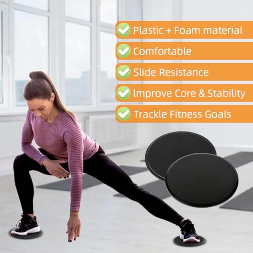 Image of Proberos Yoga Sliding Pads 6.8'', Dual-Sided Core Sliders for Pilates, Fitness, and Home Workouts EVA & PP Pilates Slider for All Surfaces, Core Strength, Balance, and Low-Impact Training