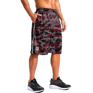 G Gradual Men’s 12″ Long Basketball Shorts with Pockets Lightweight Loose Fit Athletic Shorts Mesh Gym Shorts for Men