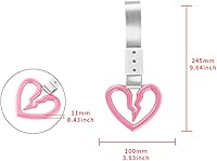 Vista 3 de Q1-TECH, JDM Tsurikawa - Anillo japonés para metro, tren, autobús, mango de coche, correa de mano con mango de corazón roto y correa de mano