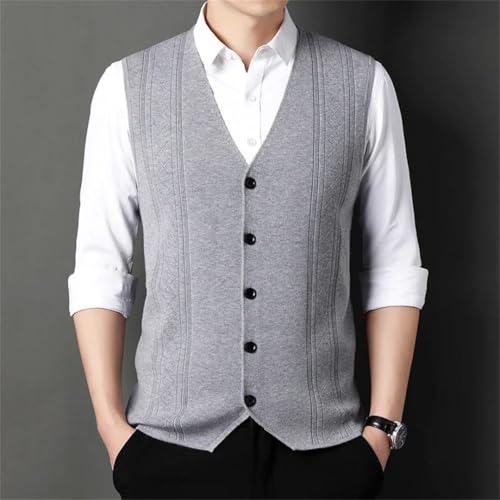 Men Casual Style Knitted Single Breasted Cardigan Sweaters Vest4