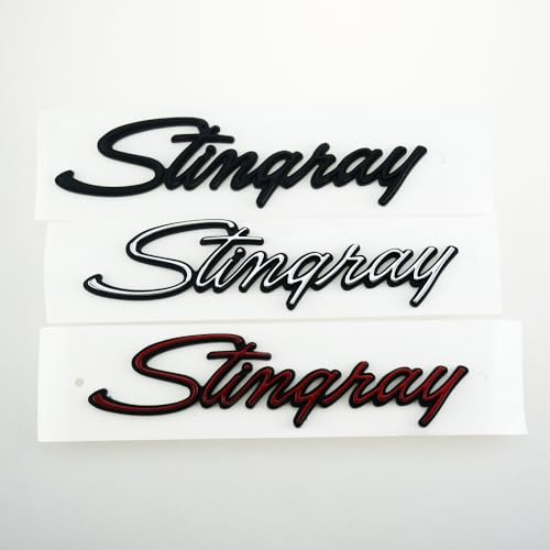 Image of Pair Set Stingray Emblems 3D Badges Front Fender Trim Parts Replacement for 69-73 Corvette C3 (Silver)