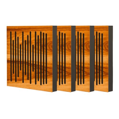 Image of Timber Acoustics Abfuser Mini Acoustic Panel | Diffusion & Absorption | Reduces Echo | For Studios, Home Theatres & Living Spaces | 1ft x 1ft x 2in (Wave, Set of 4)