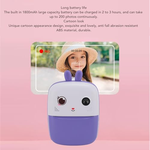 Câmera de Impressão Infantil, Resolução 48M 1080P HD, Câmeras Duplas, Impressão Em Escala de Cinza,