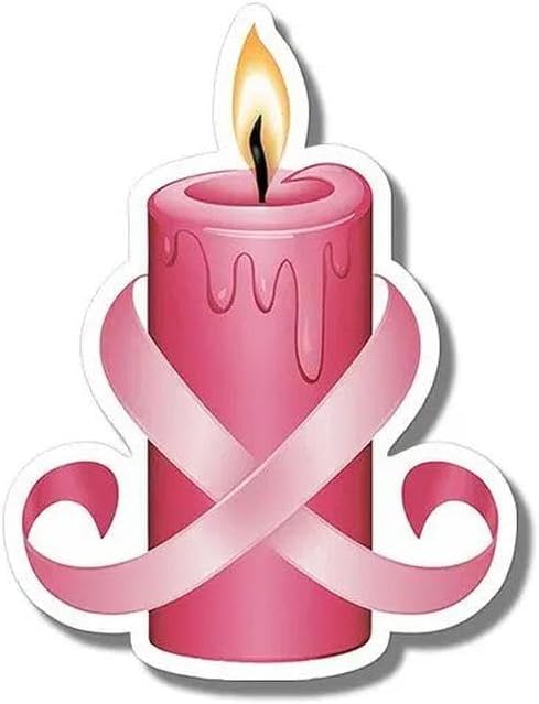 Auto Parts Pink Candle Ribbon Vinyl Sticker Waterproof Decal for Car Laptop Decor
