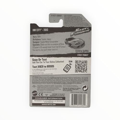 Hot Wheels 2013 HW City Fast & Furious Toyota Supra 5/250, Orange