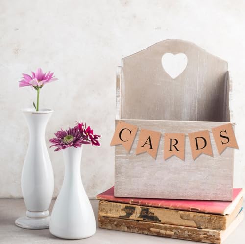 Image of Wedding Decorations for Reception Basket Pre-Strung Kraft Banner for Wedding Birthday Baby Shower Graduation Decor Party Favors Supplies