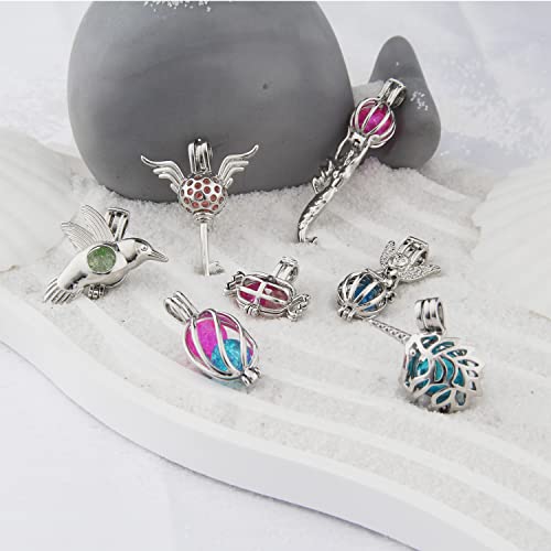 Shuhoney 20Pcs Pearl Cages Pendants For Jewelry Making Crafting Charm For Diy Necklace Kids Girls Birthday Gifts #TOP6