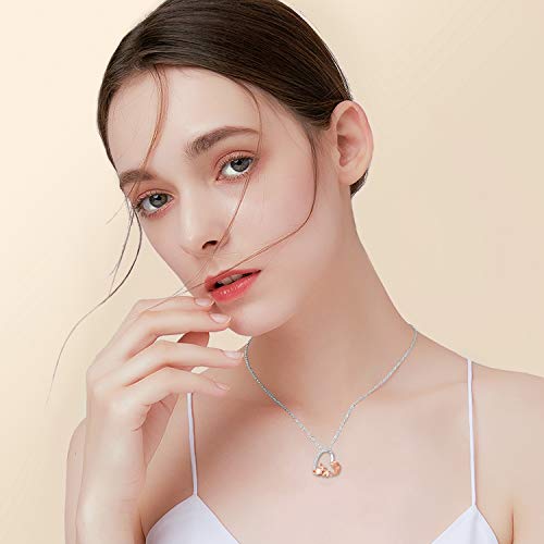 Fox Necklace Sterling Silver Cute Little Fox Heart Pendant Necklace Gifts For Girls Women Friends #TOP2