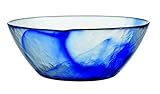 Bormioli Rocco Murano Blue Swirl Medium 9 Inch Glass Bowl, Set of 6