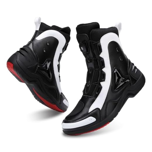 Scarpe Moto Uomo, Stivali Scarpe Moto Motocross Casual Strada Traspiranti Antiscivolo con Cerniera Laterale, Supporto per La Caviglia (Black,45 EU)