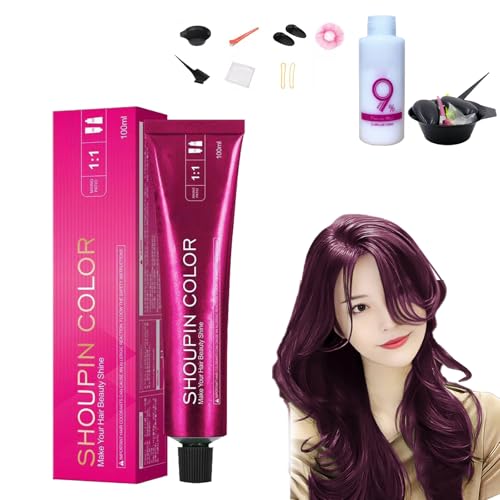 Hair Dye No Bleach, Hairs Dye, Hair Color,No Hair Damage, No Bleaching Hair Nourishing Coloring Hairdye for Women and Men (Grape Purple)