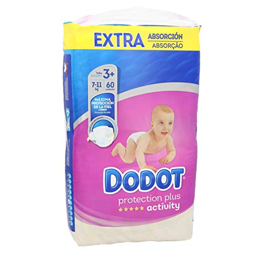 DODOT Protection Plus Activity- Pañales Talla 3plus (7 a 11 kilos) - 60 Pañales
