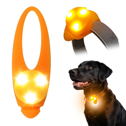 LaRoo Pendentifs pour Colliers Chien, Etanche Silicone Souple Sécurité Clignotant à LED Lumineux pour Les Sports de Plein Air et Promener le Chien Chats
