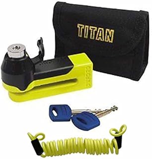 Oxford Products OX795 OF51 Security Bicycle Motorbike Motorcycle Pouch Reminder, Titan Disc-Lock Yellow + 1.5M Cable
