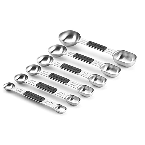 Cuisinart CTG-00-6MSP Stainless Steel 6P Set of Magnetic Measuring Spoons, Black & Silver