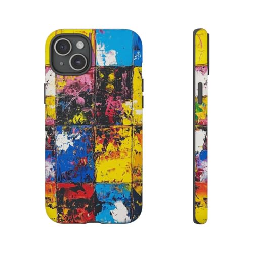 Coque iPhone 15 Plus jaune au style artistique pour illuminer vos photos de vacances
