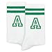 Letter Socks, Classic Striped Socks with the Letter ‘A’ in Green, Gifts for Men&Women, Him&Her, Boys&Girls, Friends, Classmates, Team Members, Graduation, Birthday Gifts, Back-to-school Season. (073)