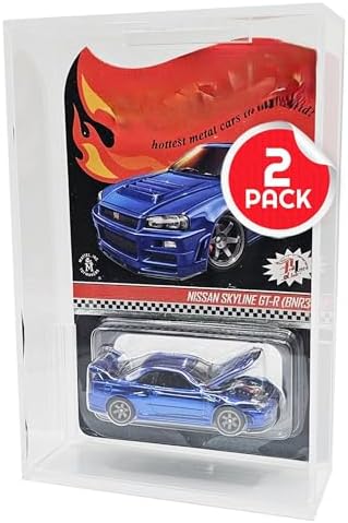 EVORETRO Hot Wheels Mainline Cars Acrylic Display Case, Pack of 2...