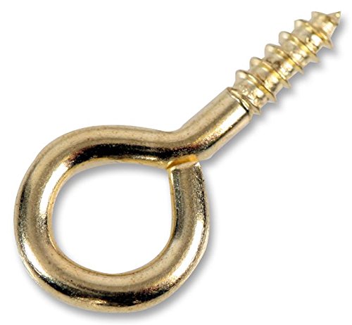 Duratool D01226 12mm x 1.2mm Brass Screw Eyes, 10 Pack