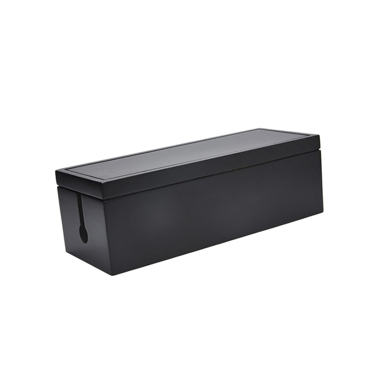 Caja de Enchufes Grande de Madera Negra para Orden de Cables