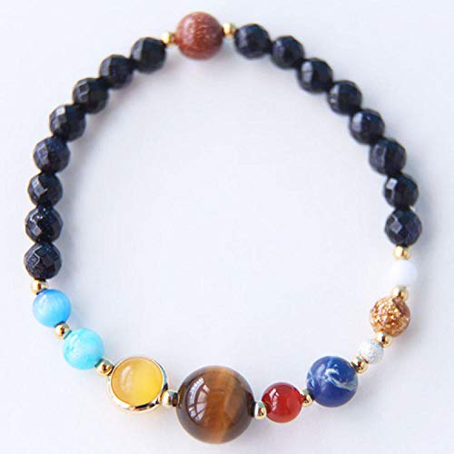 Bijoux en pierre naturelle cosmique bracelet huit planètes en cristal véritable