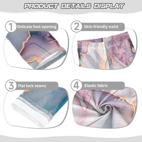 Bolaz Toddler Girls Leggings Printed Yoga Pants Leggings White and Pink Marble for Kids3