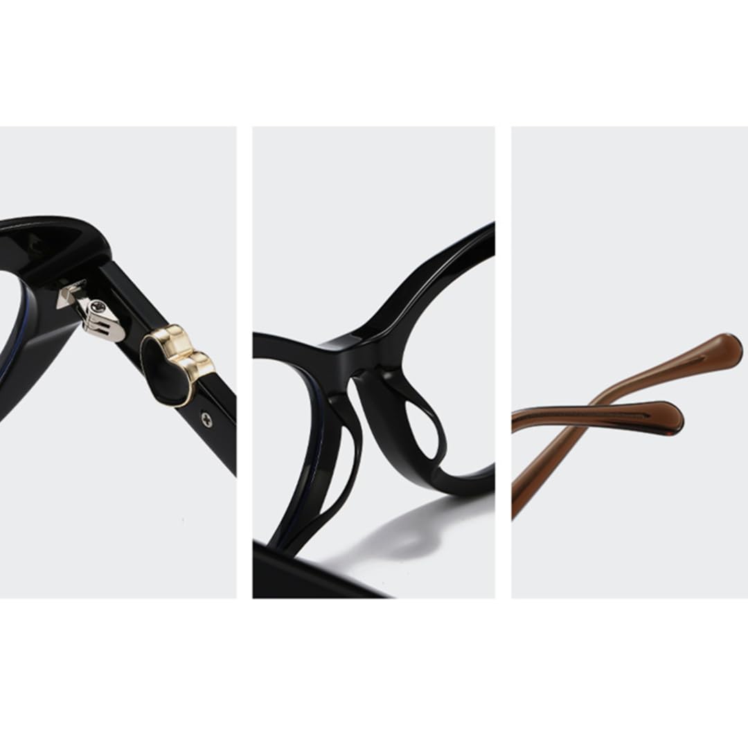 Occhiali da sole in acetato da donna, modello cat eye, spessi, alla moda, protezione UV400, da uomo