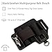 FESA EDC Leather Multitool Sheath - Top Grain Leather EDC Pouch Organizer for Flashlight, Tactical Knife Multitool & Pen - w/Snap Hook - Work & Everyday Use Utility Belt Pouch for Men (Black)