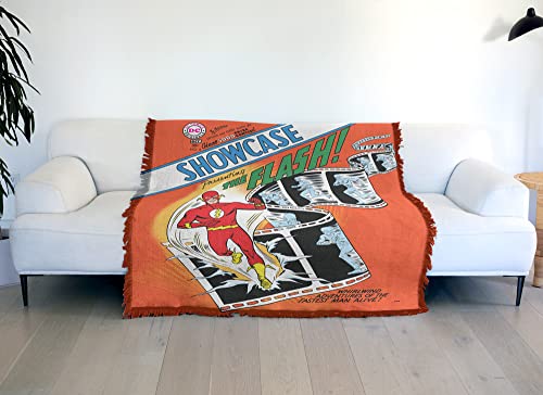 Logovision Flash Blanket, 50"X60" Flash Comic Cover Woven Tapestry Cotton Blend Fringed Throw #TOP5